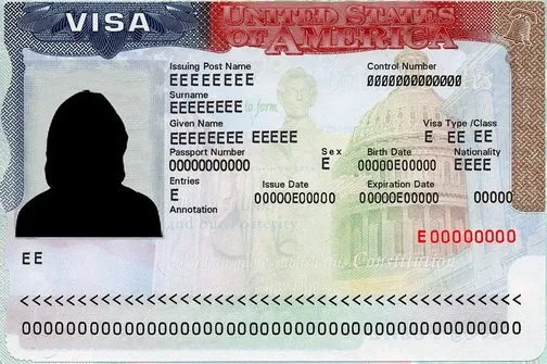 foto del visado de no inmigrante para EEUU